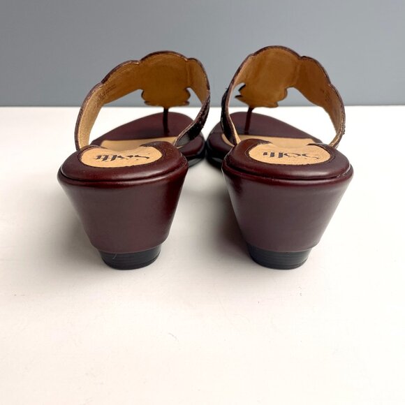 Söfft brown leather wedge sandals size 9M - Picture 5 of 10